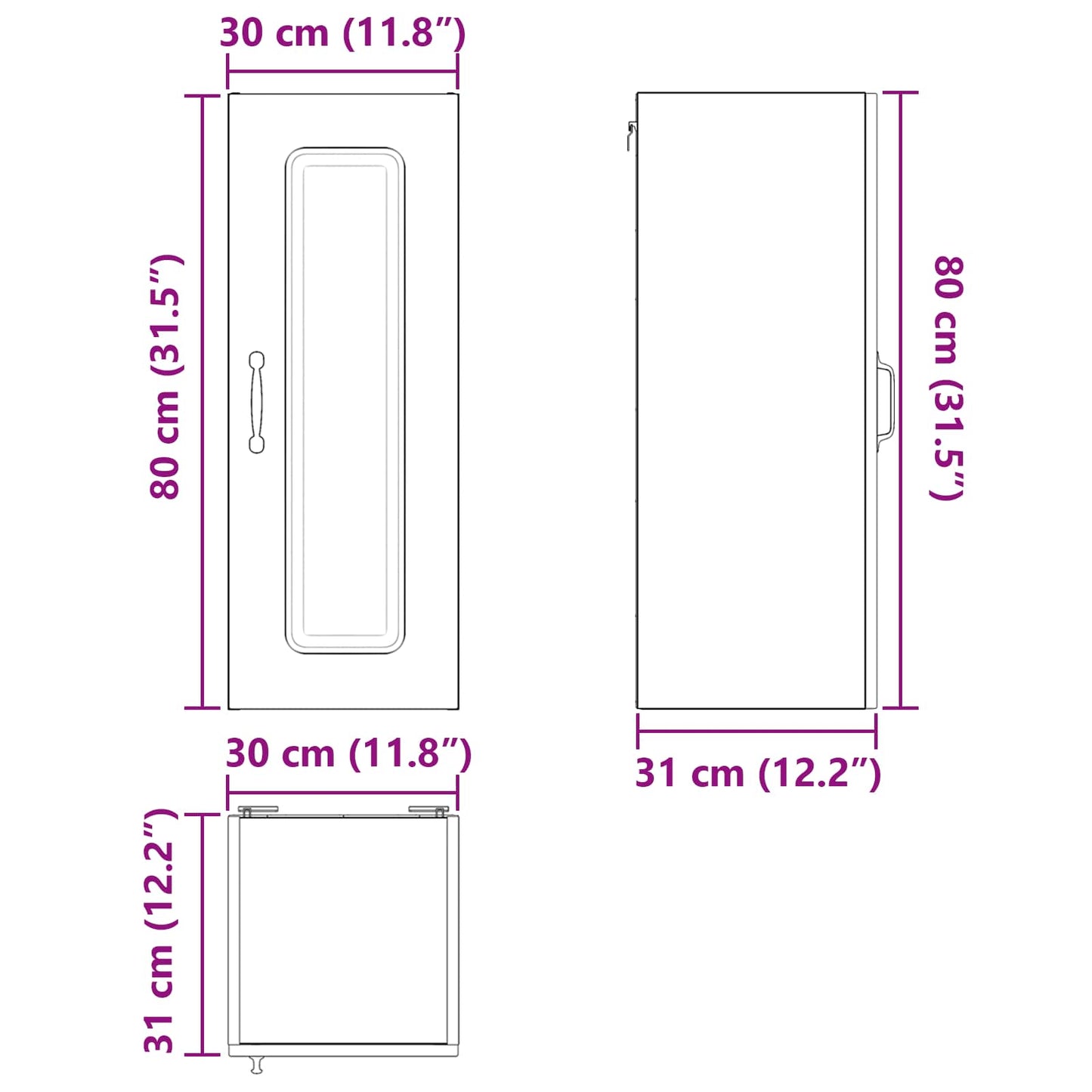 Mosogatógép panel Kalmar Sonoma tölgy 30 x 31 x 80 cm