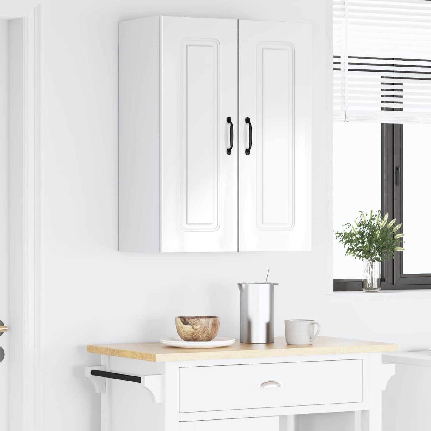 Mosogatógép panel Kalmar 2 pcs Magas Fényű Fehér Szerelt Fa