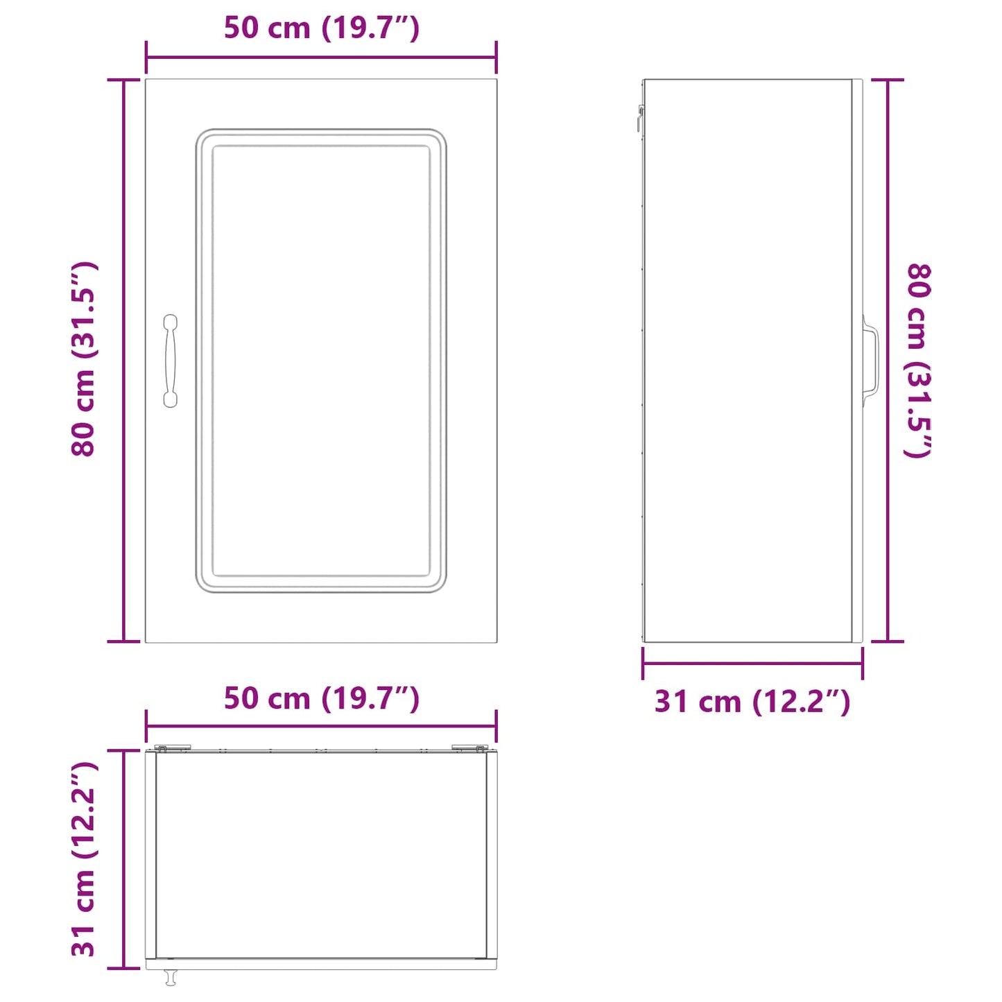 Mosogatógép panel Kalmar Öreg fa 50 x 31 x 80 cm Szerelt Fa