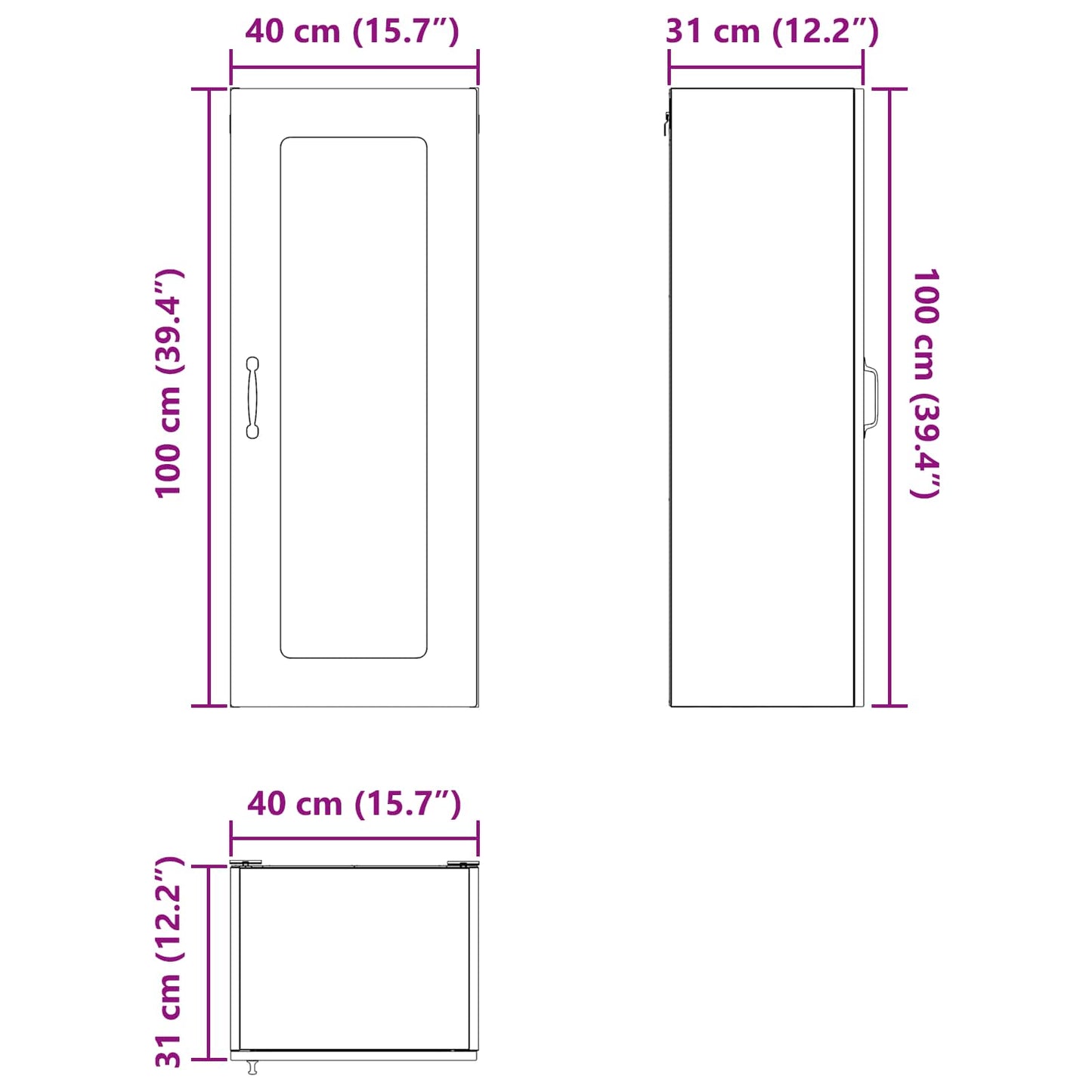 Mosogatógép panel Kalmar Beton Szürke 40 x 31 x 100 cm