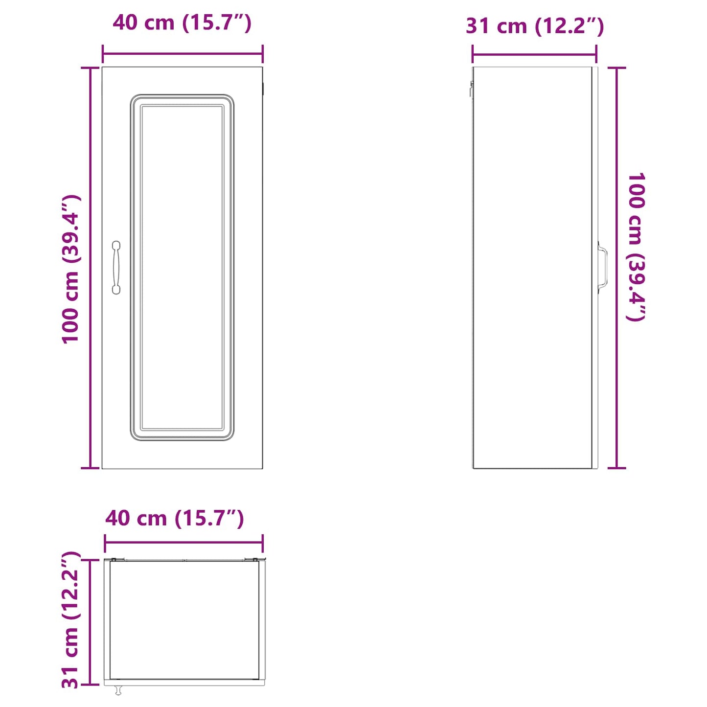 Mosogatógép panel Kalmar Öreg fa 40 x 31 x 100 cm Szerelt Fa