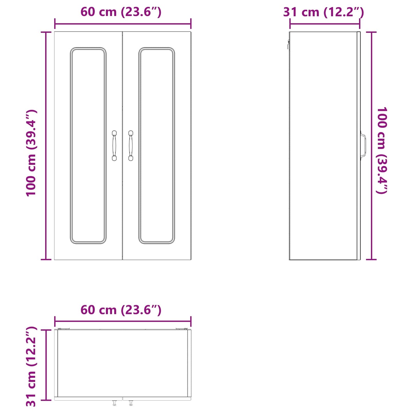 Mosogatógép panel Kalmar Füstölt tölgy 60 x 31 x 100 cm