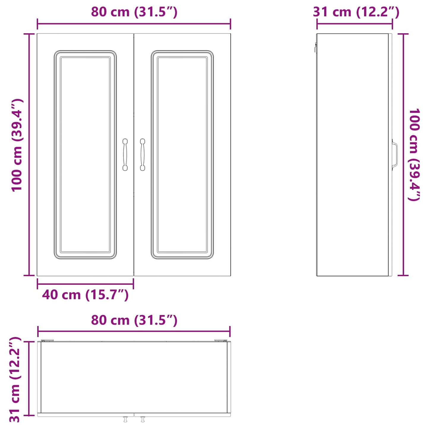 Mosogatógép panel Kalmar Füstölt tölgy 80 x 31 x 100 cm