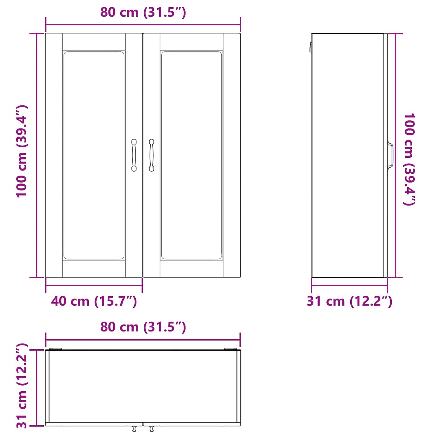 Mosogatógép panel Kalmar Fehér 80 x 31 x 100 cm Szerelt Fa