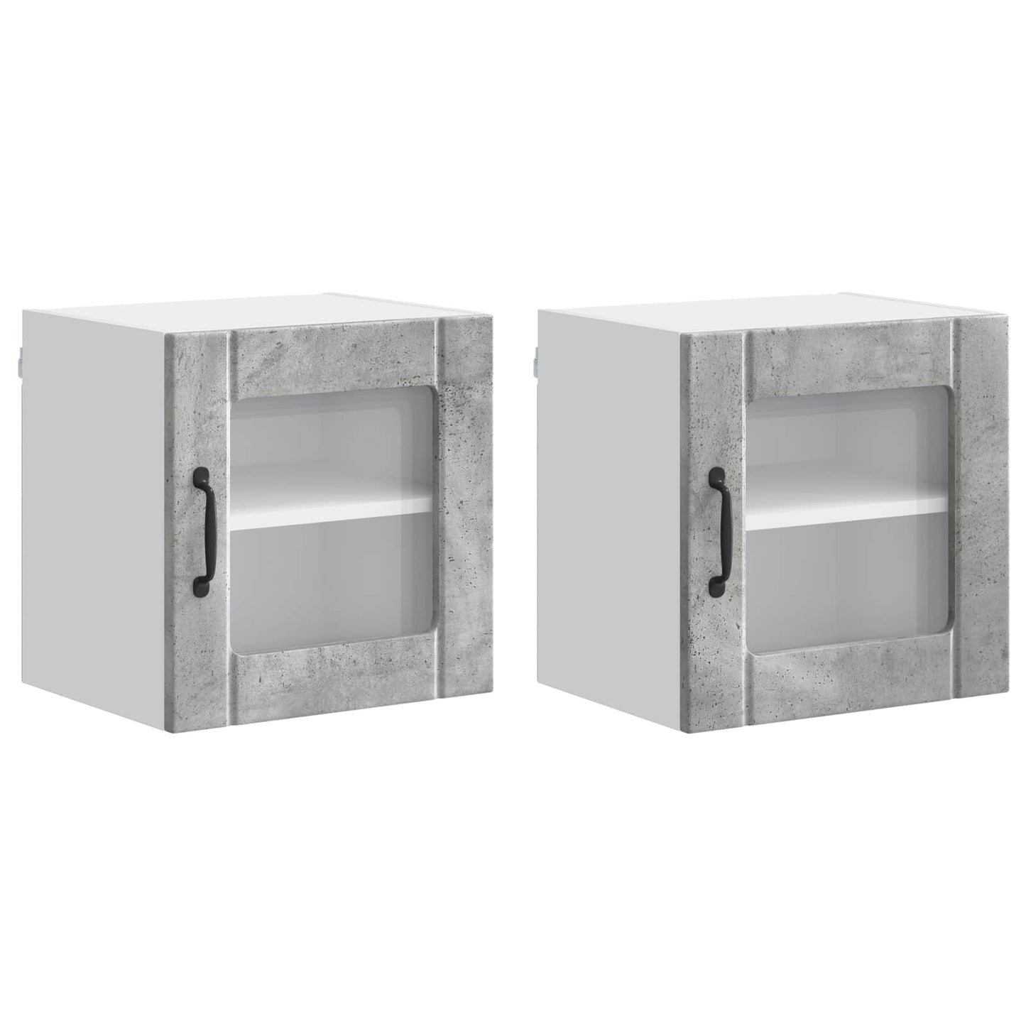 Fali üveges szekrény LUCCA 2 pcs Betonszürke 40 x 31 x 40 cm