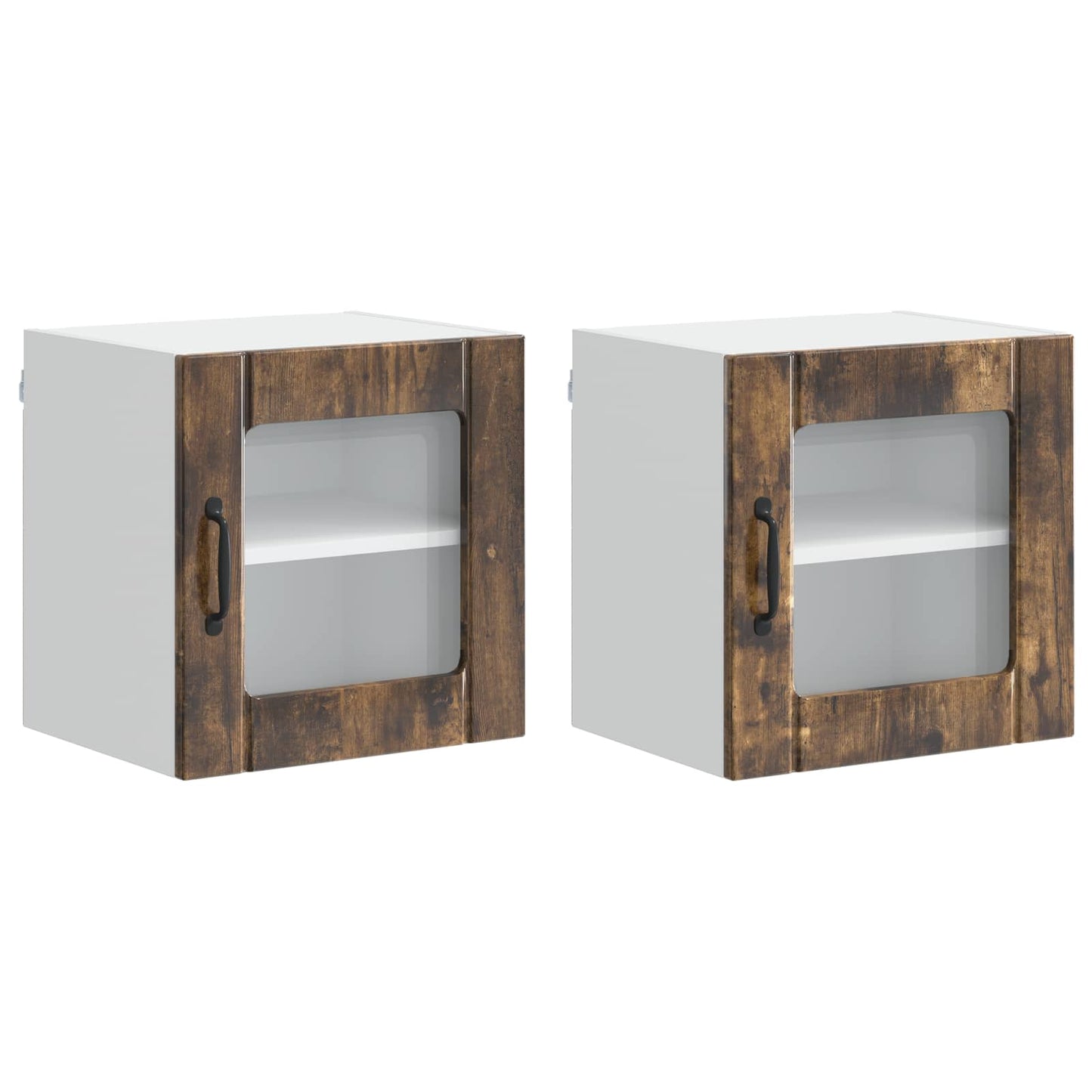 Fali üveges szekrény LUCCA 2 pcs Füstös Tölgy 40 x 31 x 40 cm