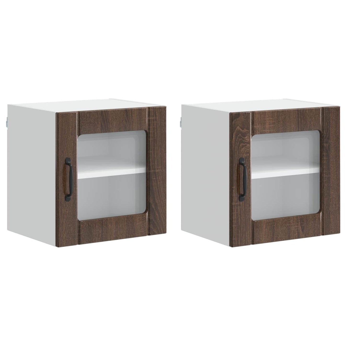 Fali üveges szekrény LUCCA 2 pcs Barna Tölgy 40 x 31 x 40 cm