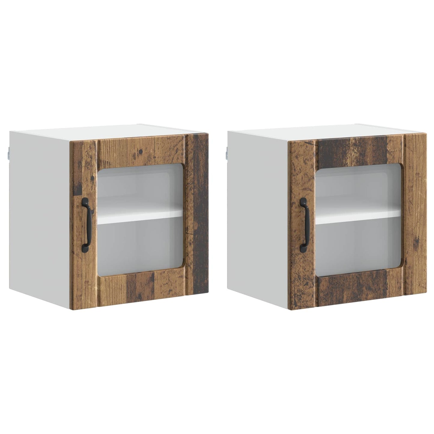 Fali üveges szekrény LUCCA 2 pcs Antik Fa 40 x 31 x 40 cm