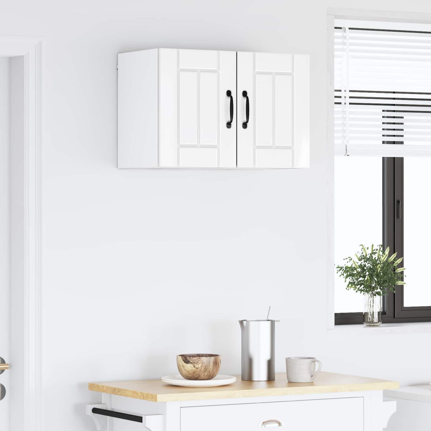Fali Szekrény LUCCA 2 pcs Magasfényű Fehér 30 x 31 x 40 cm