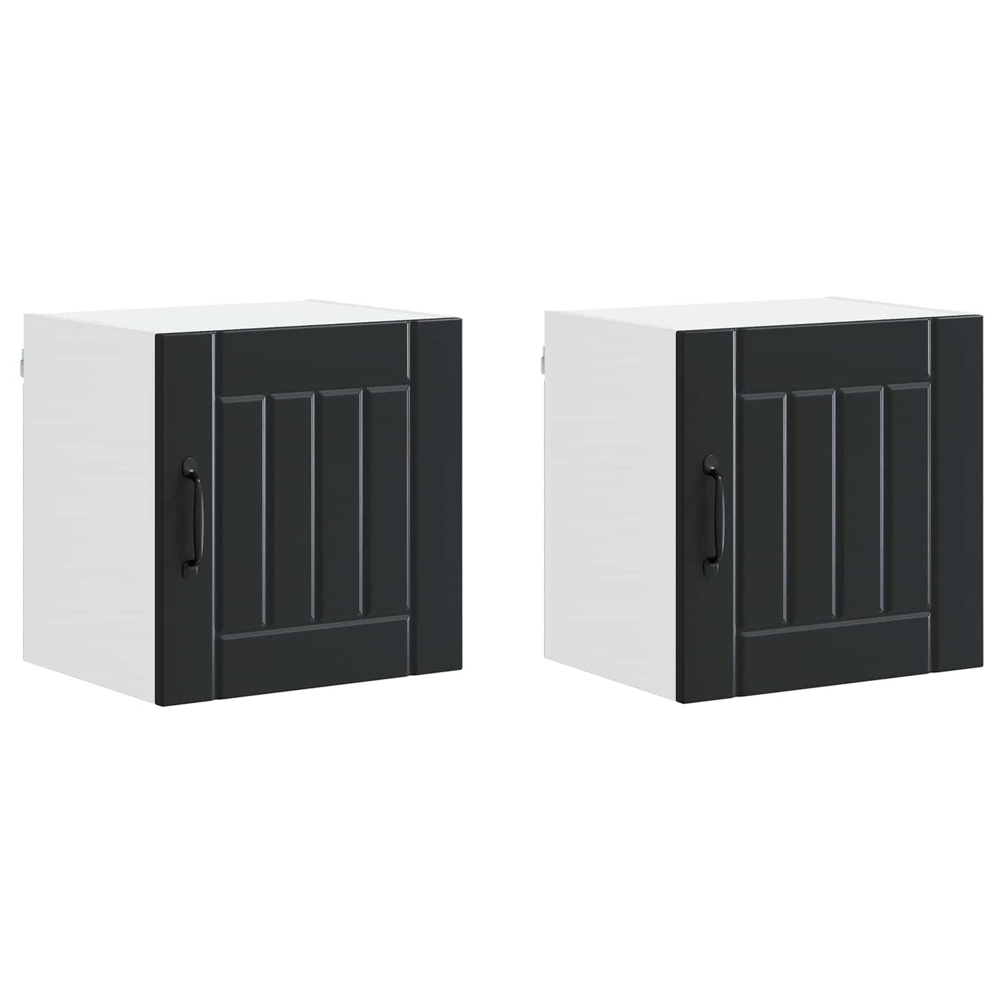 Fali Szekrény LUCCA 2 pcs Fekete 40 x 31 x 40 cm Szerelt Fa