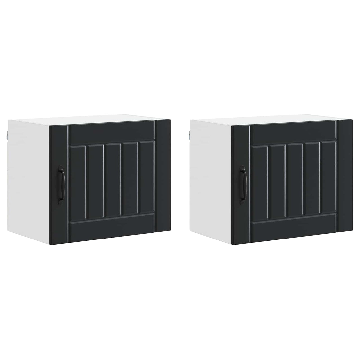 Fali Szekrény LUCCA 2 pcs Fekete 50 x 31 x 40 cm Szerelt Fa