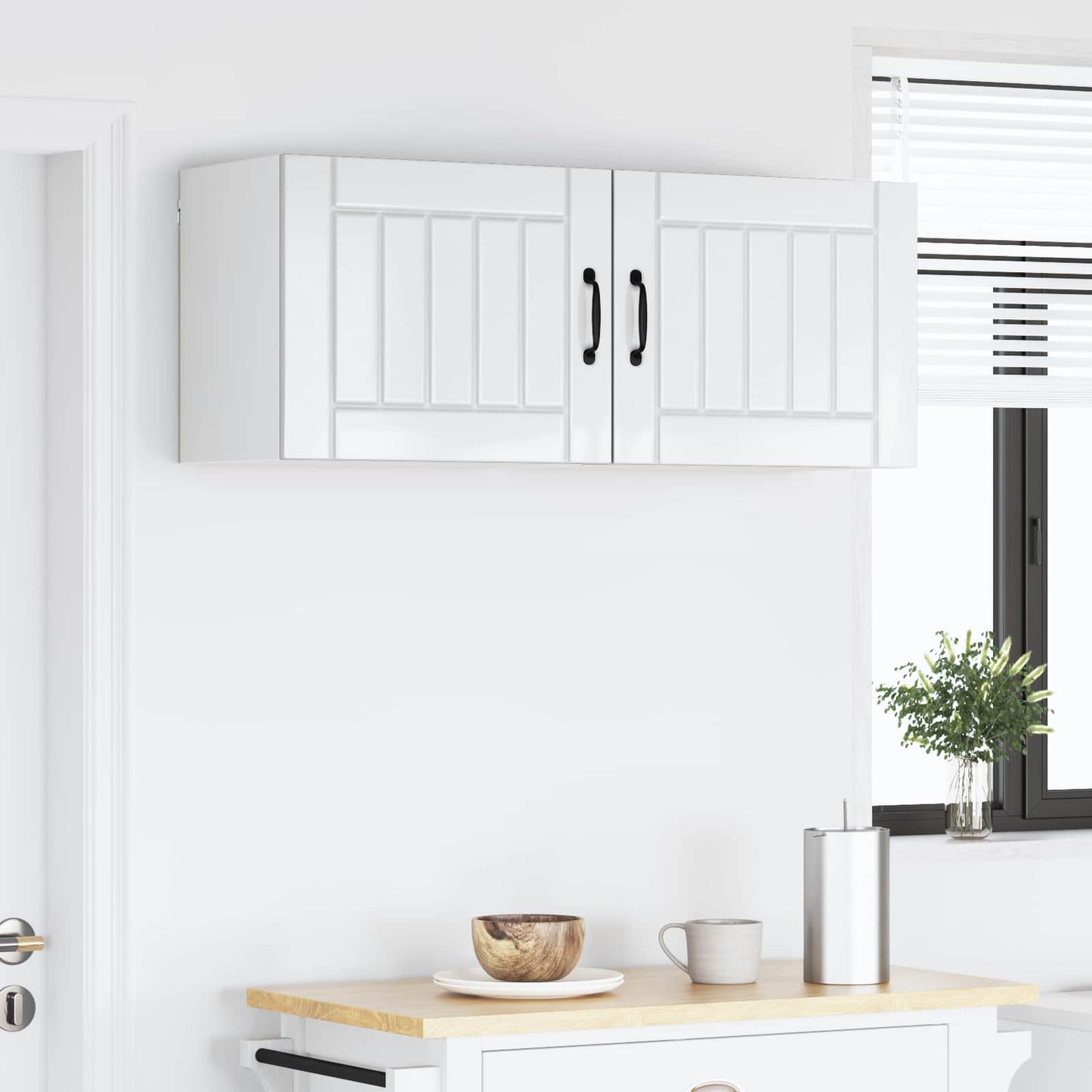 Fali Szekrény LUCCA 2 pcs Magasfényű Fehér 50 x 31 x 40 cm