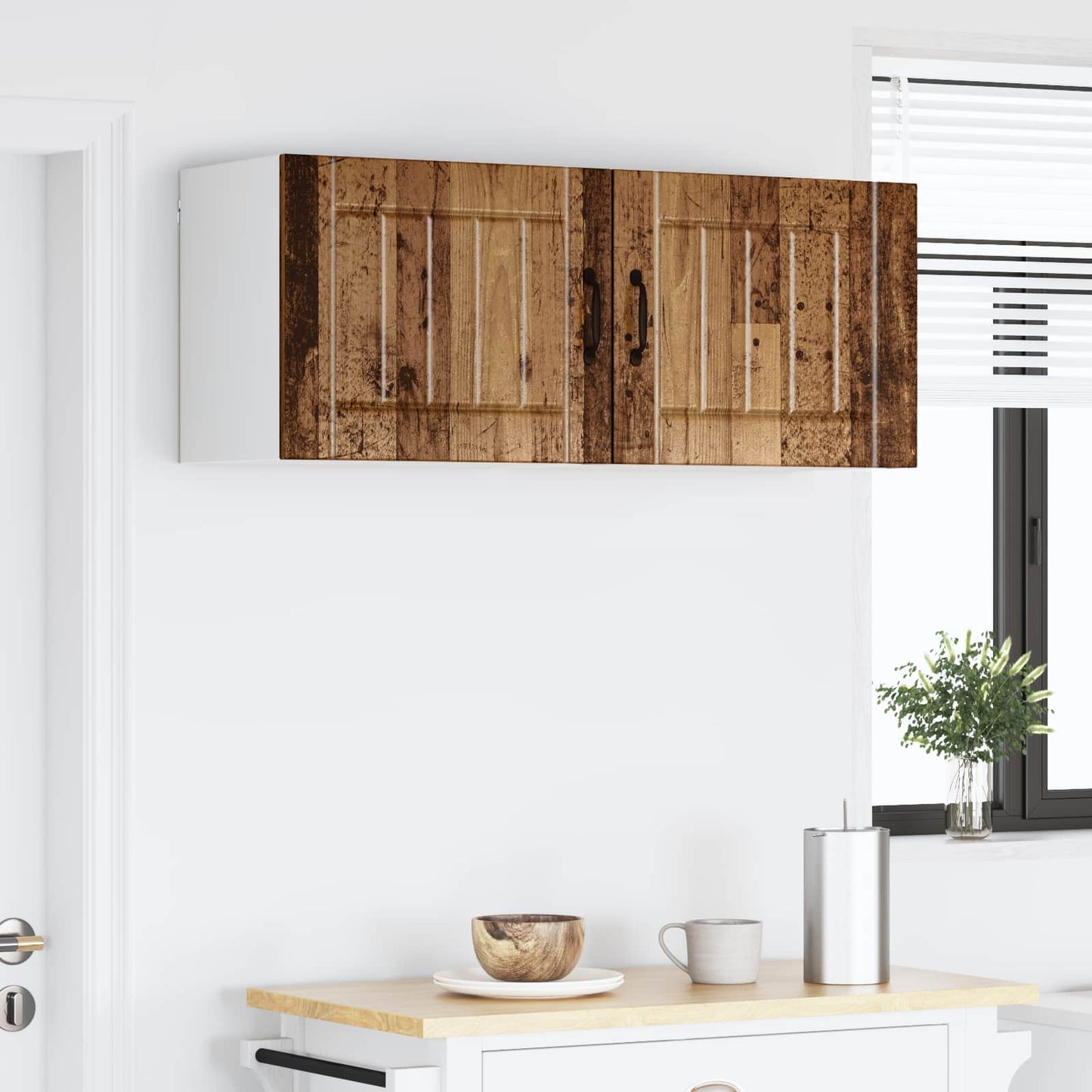 Fali Szekrény LUCCA 2 pcs Antik Fa 50 x 31 x 40 cm Szerelt Fa