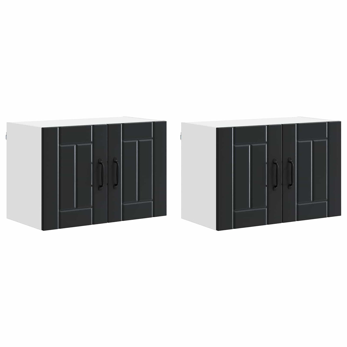 Fali Szekrény LUCCA 2 pcs Fekete 60 x 31 x 40 cm Szerelt Fa