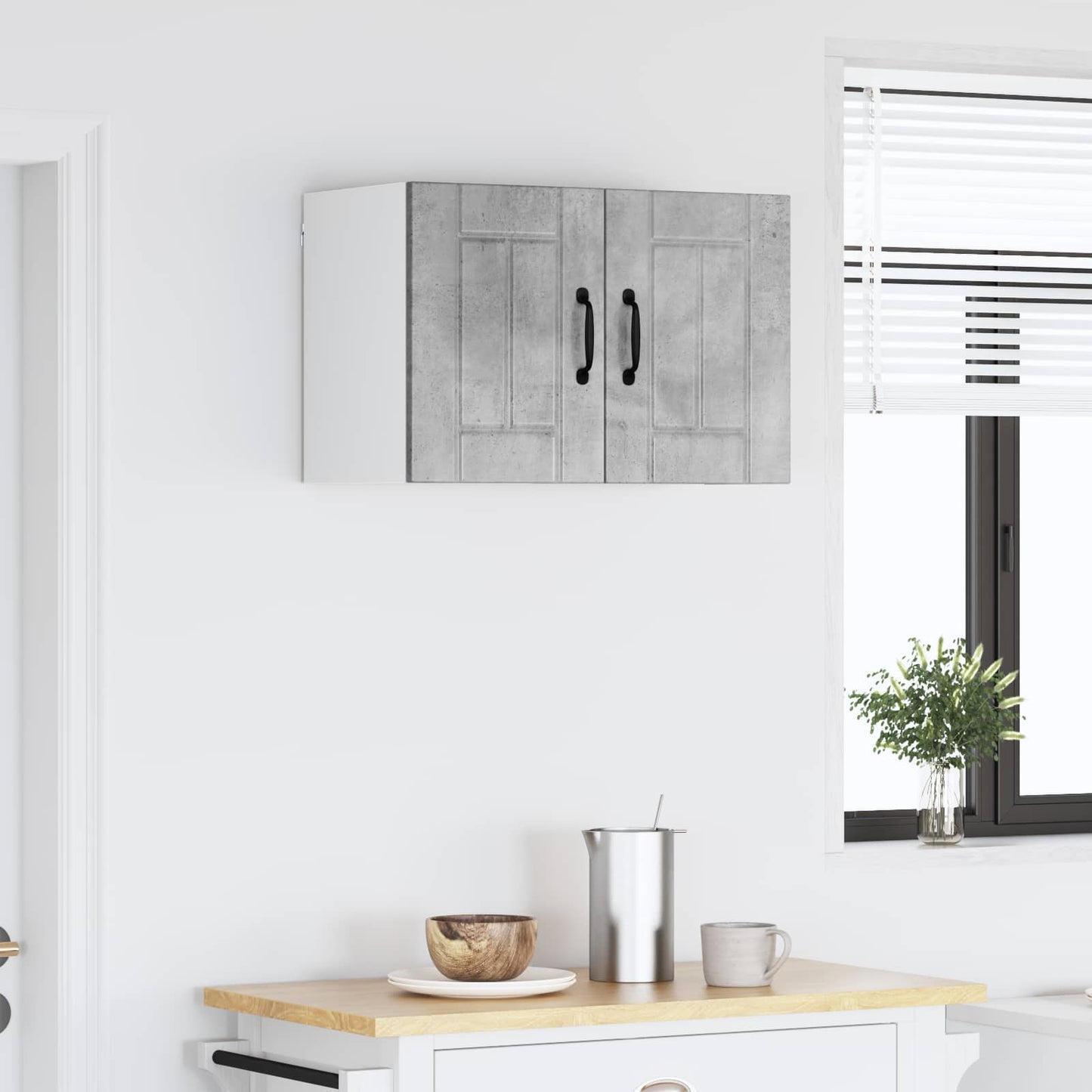 Fali Szekrény LUCCA Betonszürke 60 x 31 x 40 cm Szerelt Fa