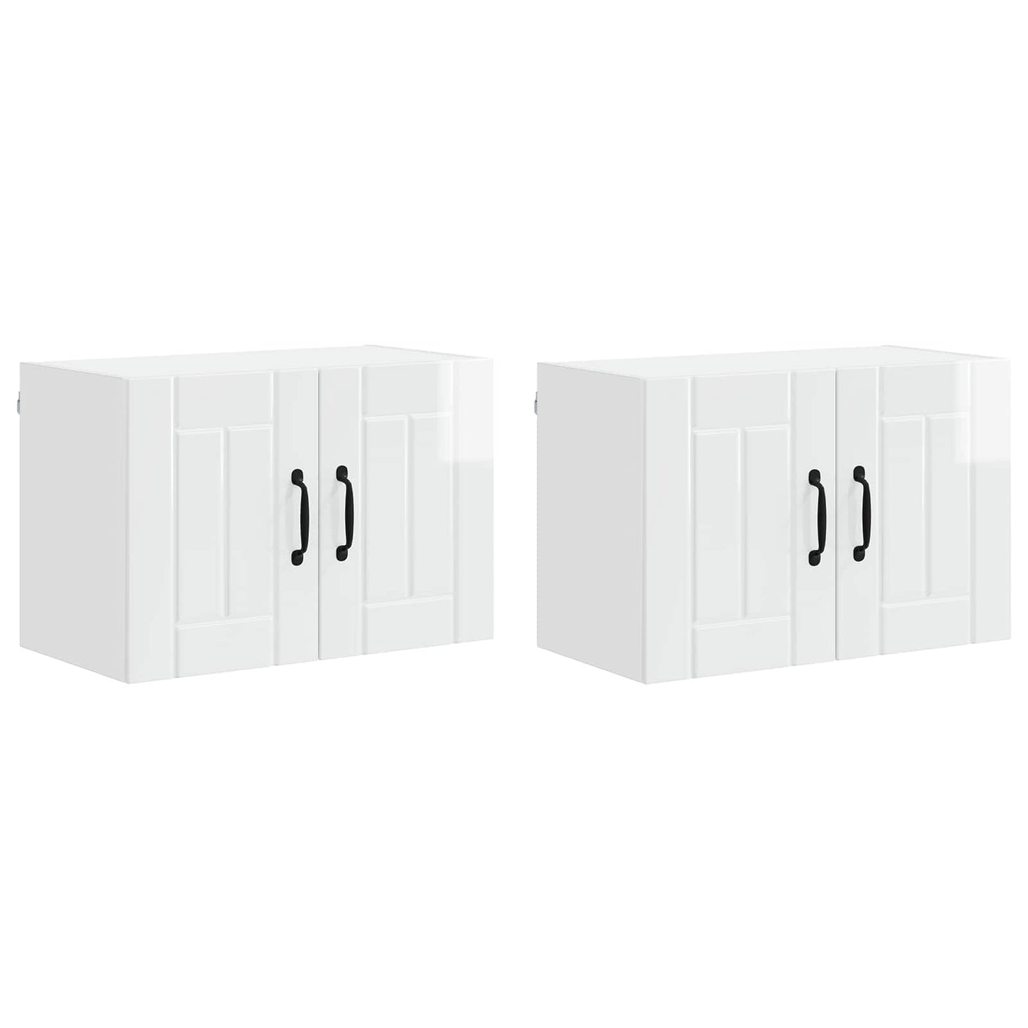 Fali Szekrény LUCCA 2 pcs Magasfényű Fehér 60 x 31 x 40 cm