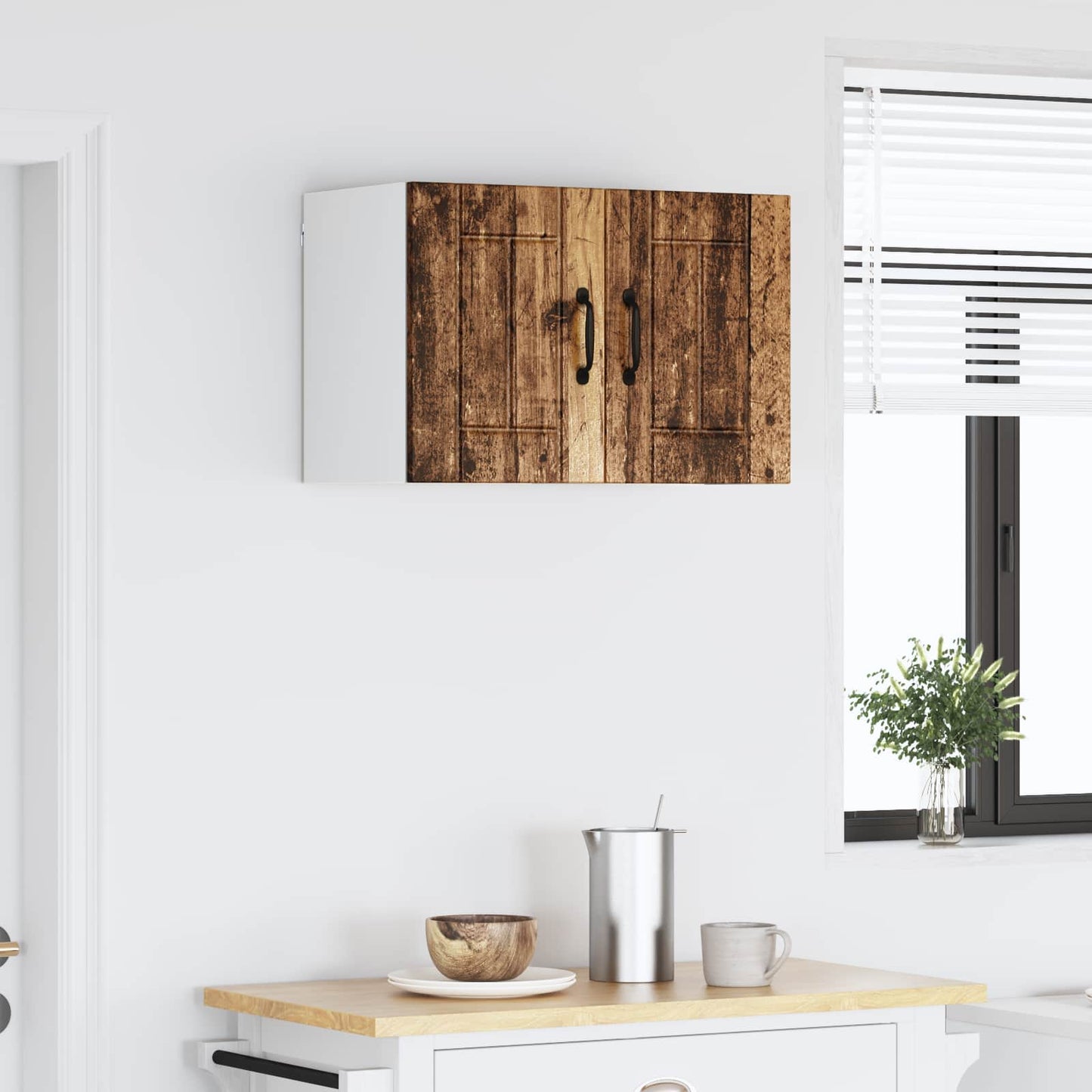 Fali Szekrény LUCCA Antik Fa 60 x 31 x 40 cm Szerelt Fa