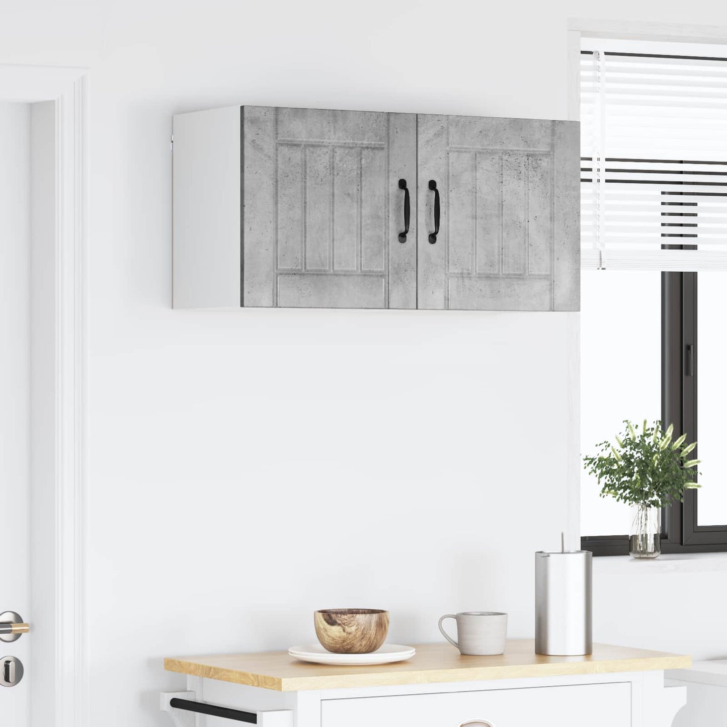 Fali Szekrény LUCCA Betonszürke 80 x 31 x 40 cm Szerelt Fa