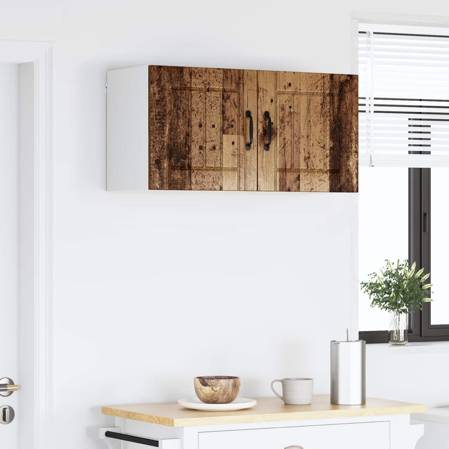 Fali Szekrény LUCCA Antik Fa 80 x 31 x 40 cm Szerelt Fa