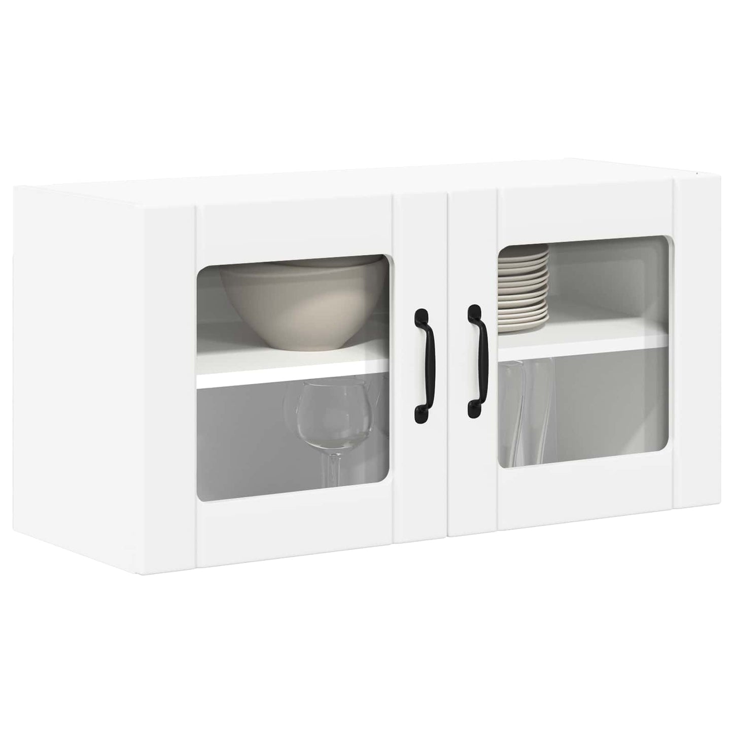 Fali üveges szekrény LUCCA Fehér 80 x 31 x 40 cm Szerelt Fa