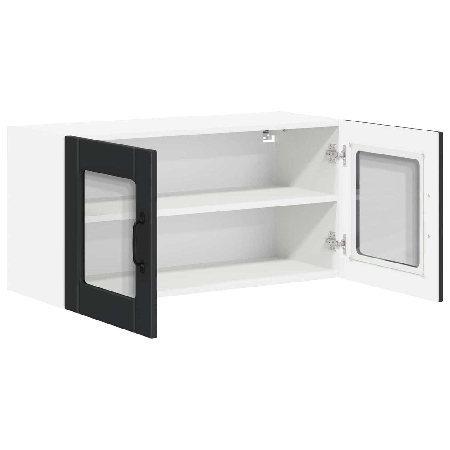 Fali üveges szekrény LUCCA Fekete 80 x 31 x 40 cm Szerelt Fa
