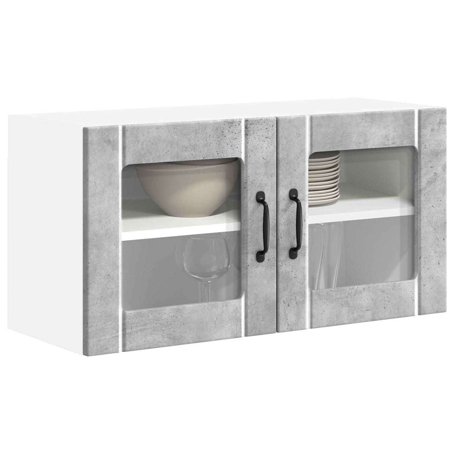 Fali üveges szekrény LUCCA Betonszürke 80 x 31 x 40 cm