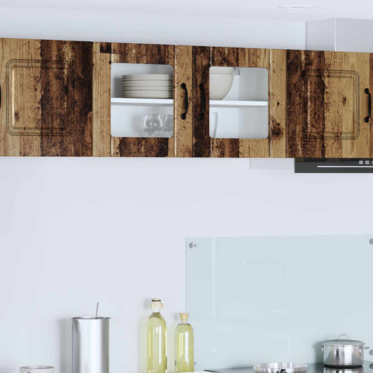 Fali üveges szekrény LUCCA Antik Fa 80 x 31 x 40 cm Szerelt Fa