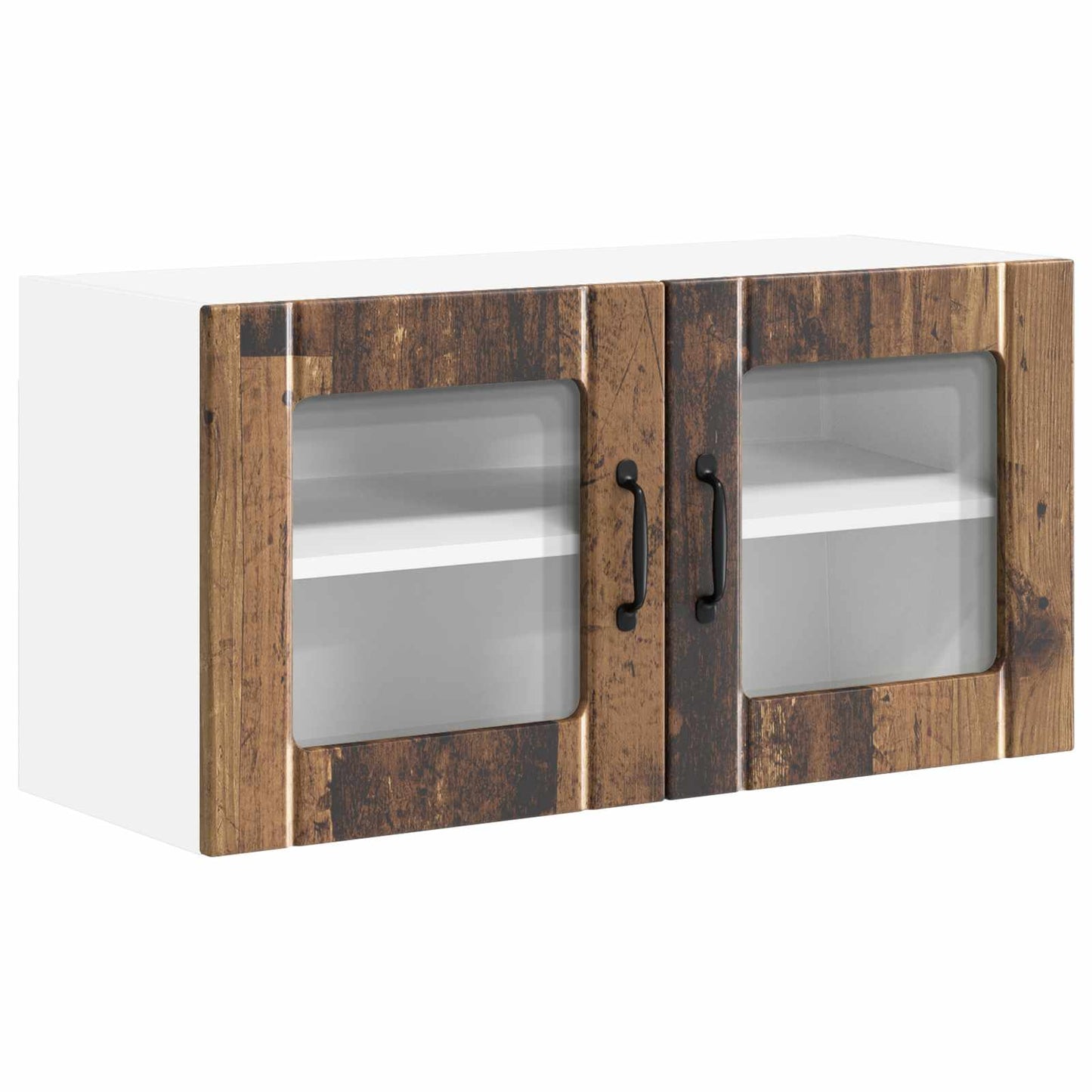 Fali üveges szekrény LUCCA Antik Fa 80 x 31 x 40 cm Szerelt Fa