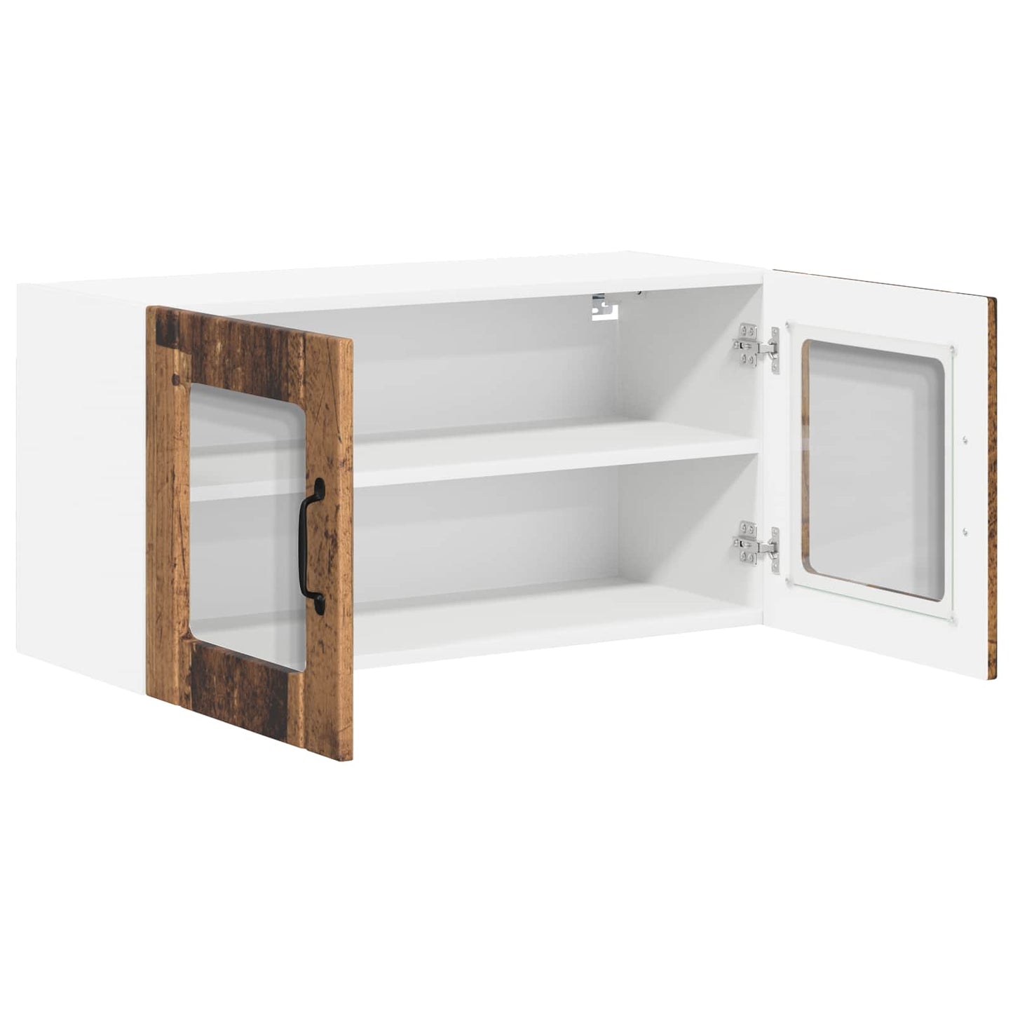 Fali üveges szekrény LUCCA Antik Fa 80 x 31 x 40 cm Szerelt Fa