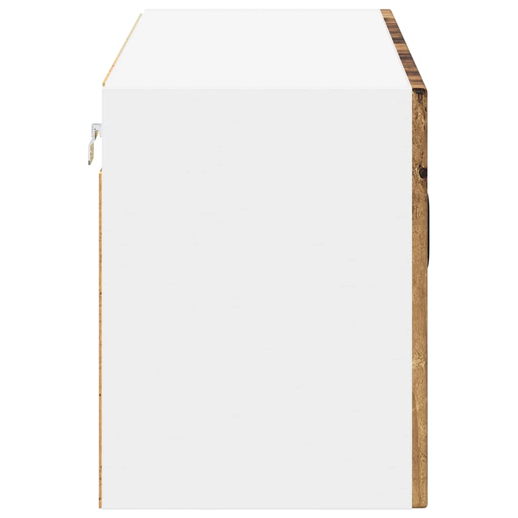 Fali üveges szekrény LUCCA Antik Fa 80 x 31 x 40 cm Szerelt Fa