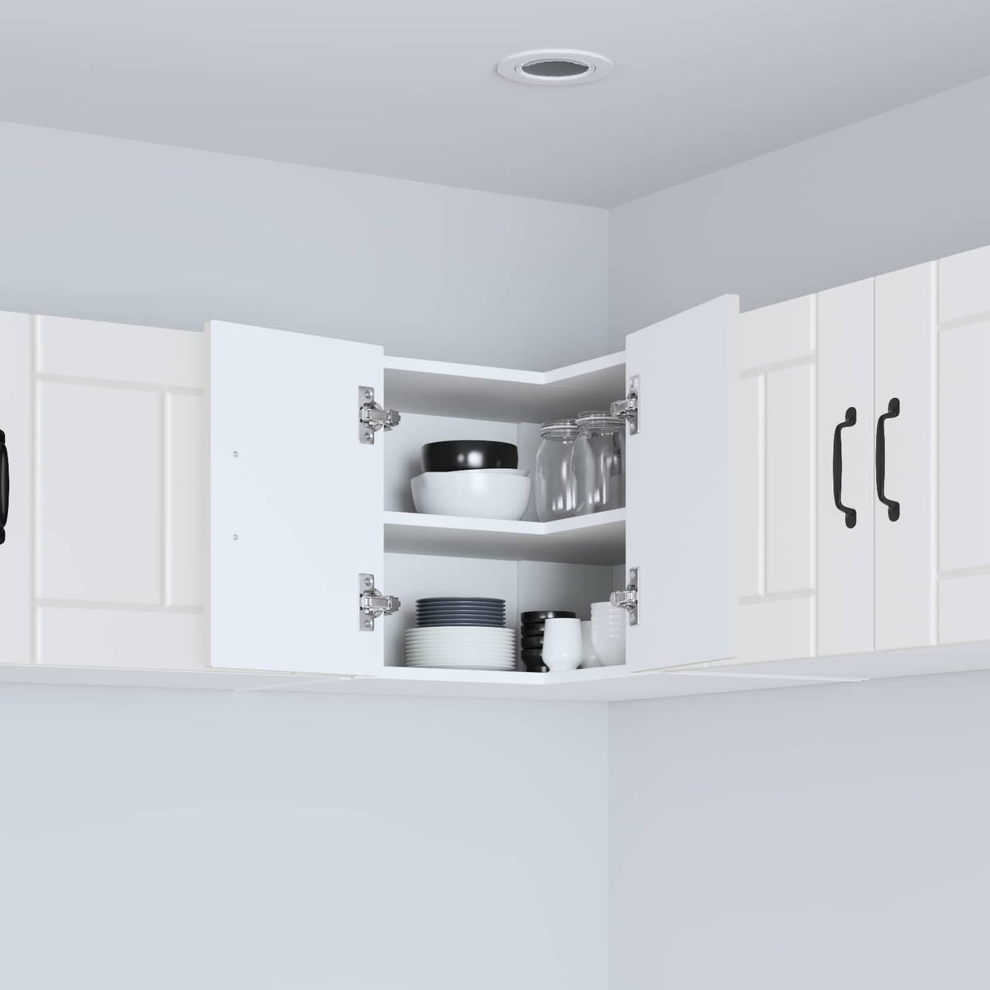Fali sarokszekrény LUCCA Fehér 57 x 57 x 40 cm Szerelt Fa