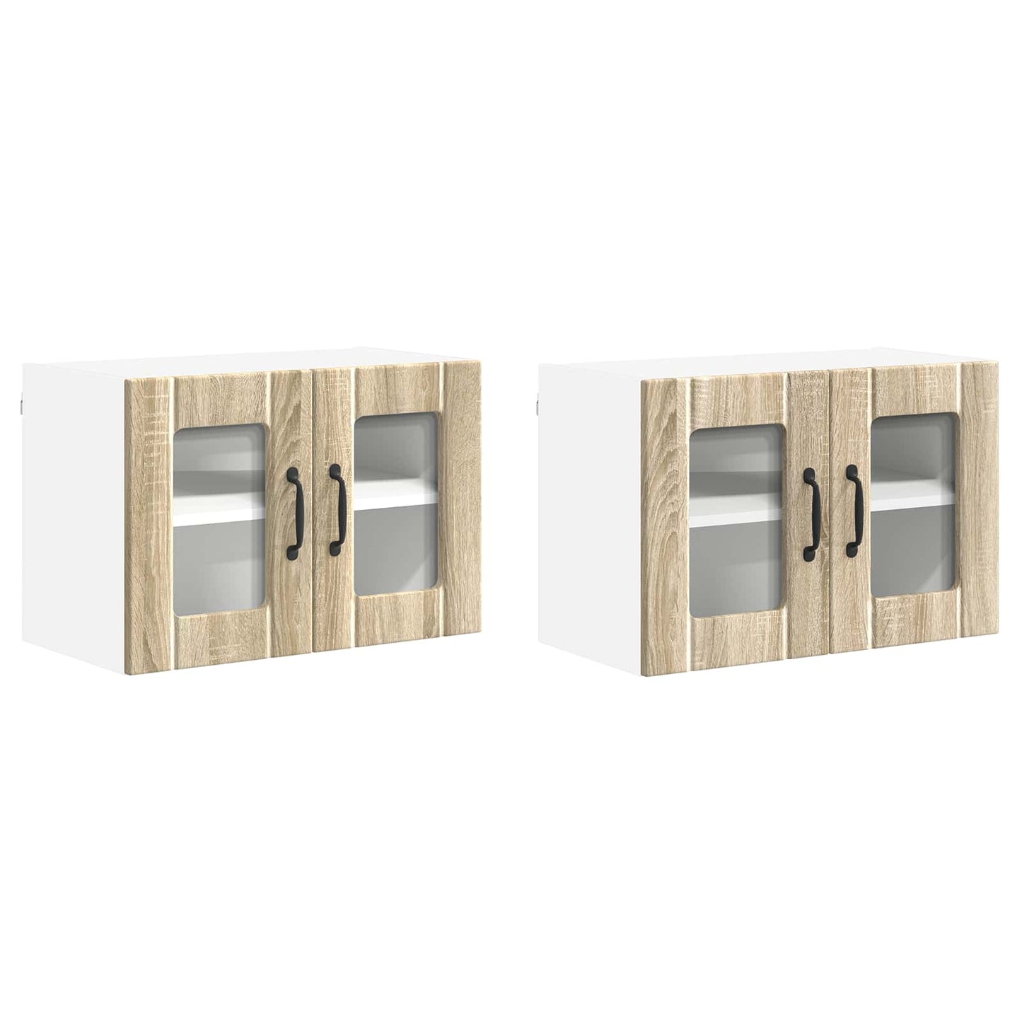 Fali üveges szekrény LUCCA 2 pcs Sonoma Tölgy 60 x 31 x 40 cm