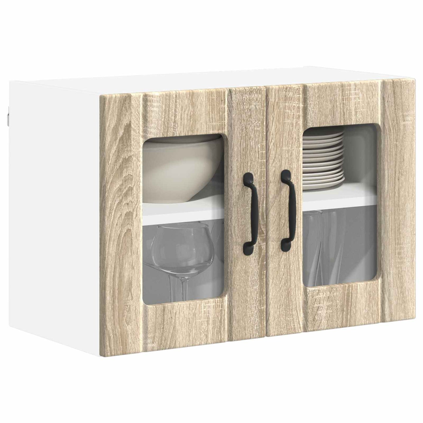 Fali üveges szekrény LUCCA 2 pcs Sonoma Tölgy 60 x 31 x 40 cm