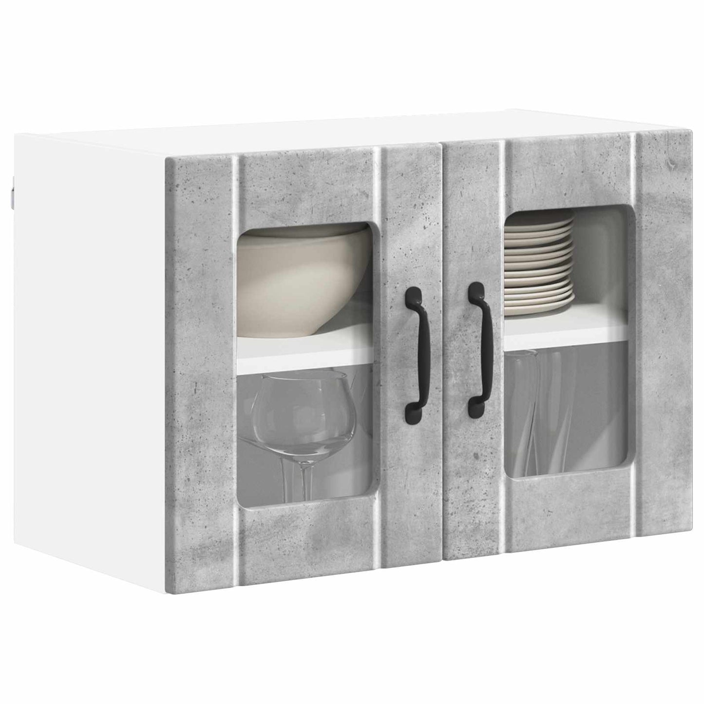 Fali üveges szekrény LUCCA Betonszürke 60 x 31 x 40 cm