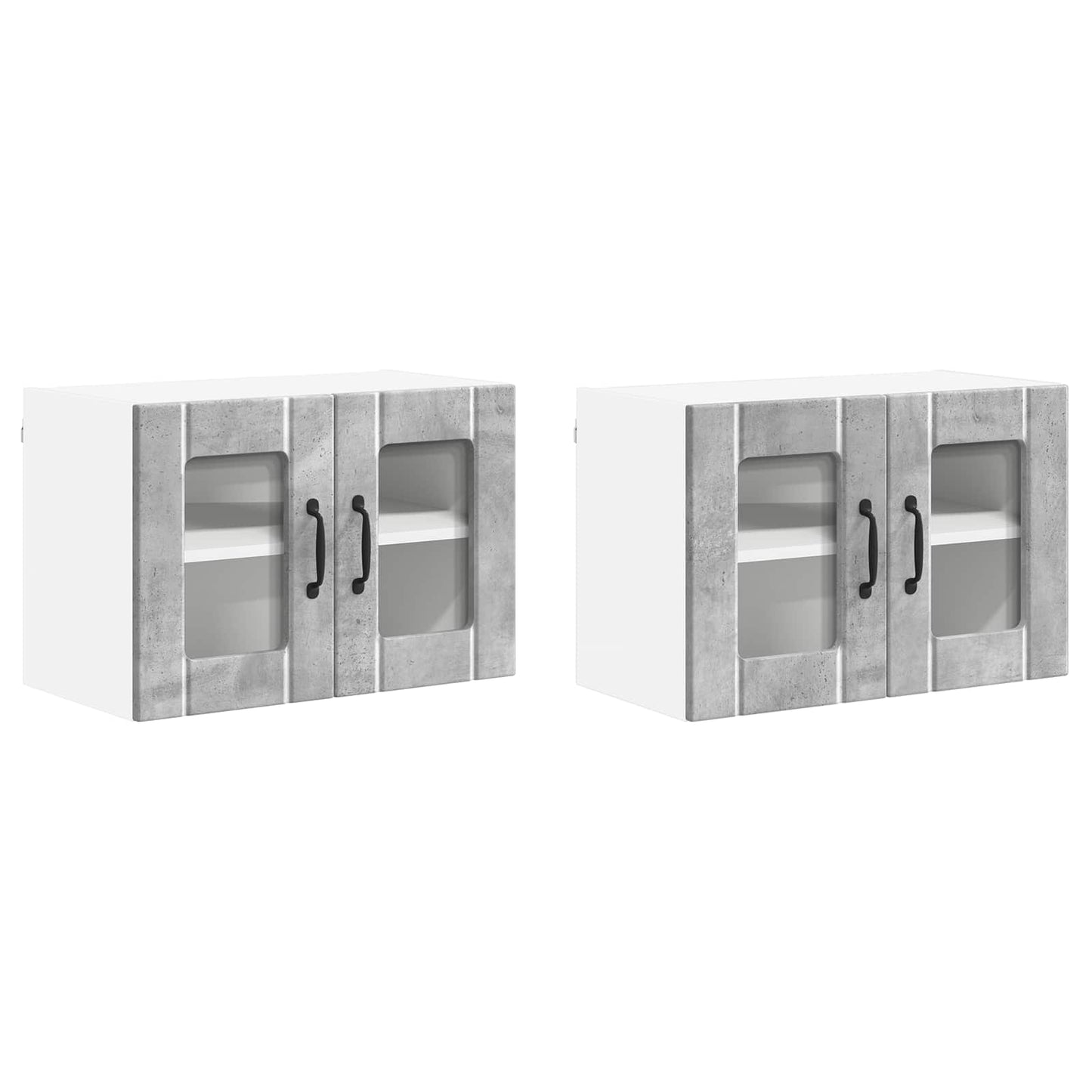 Fali üveges szekrény LUCCA 2 pcs Betonszürke 60 x 31 x 40 cm