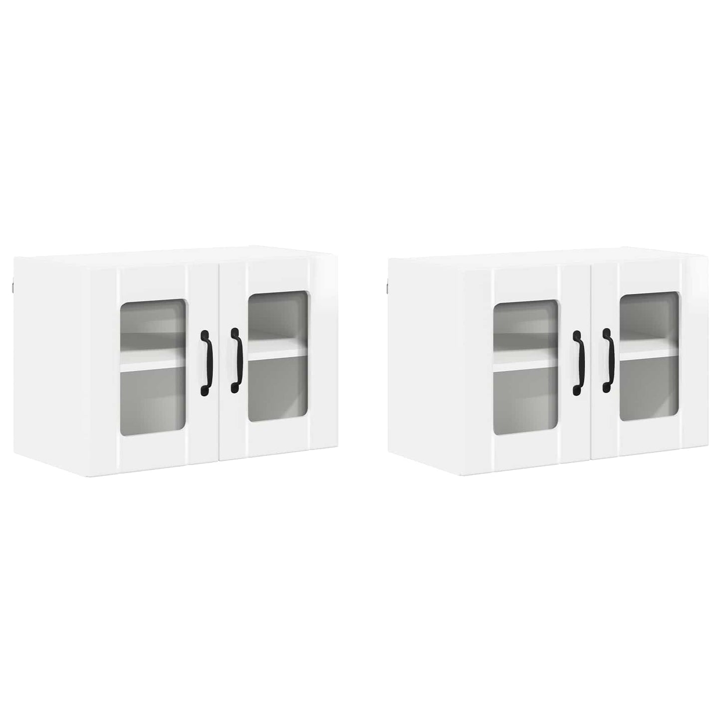 Fali üveges szekrény LUCCA 2 pcs Magasfényű Fehér