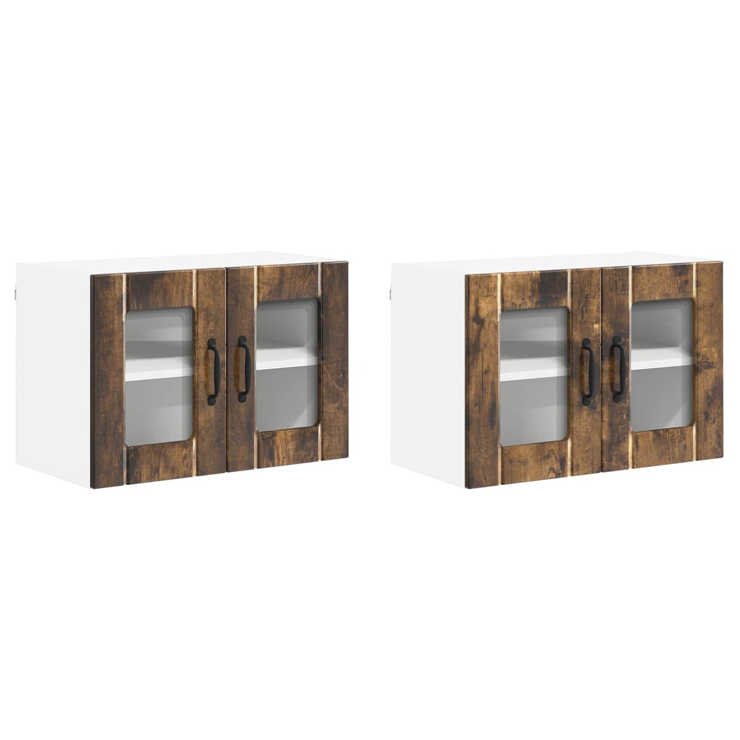 Fali üveges szekrény LUCCA 2 pcs Füstös Tölgy 60 x 31 x 40 cm