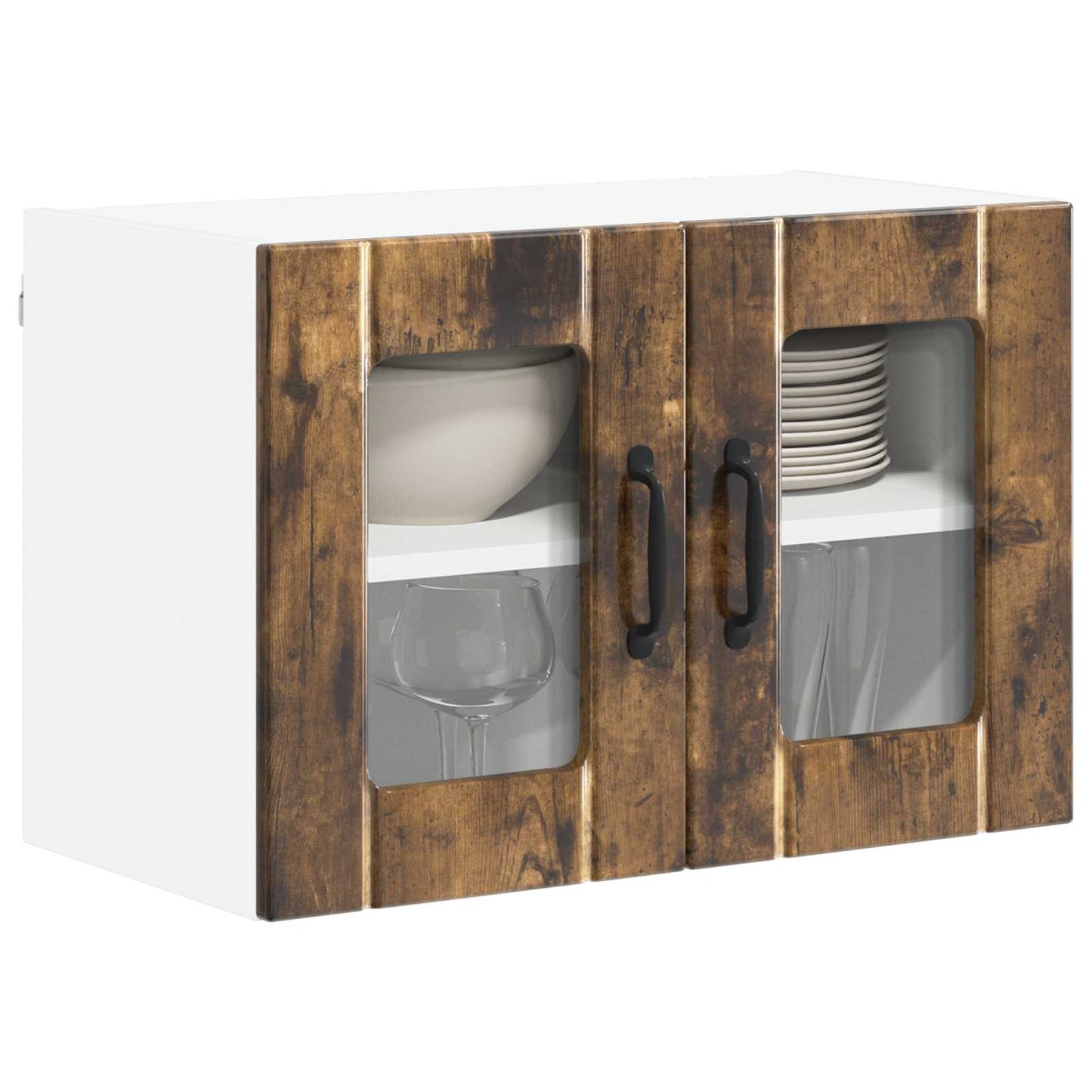 Fali üveges szekrény LUCCA 2 pcs Füstös Tölgy 60 x 31 x 40 cm