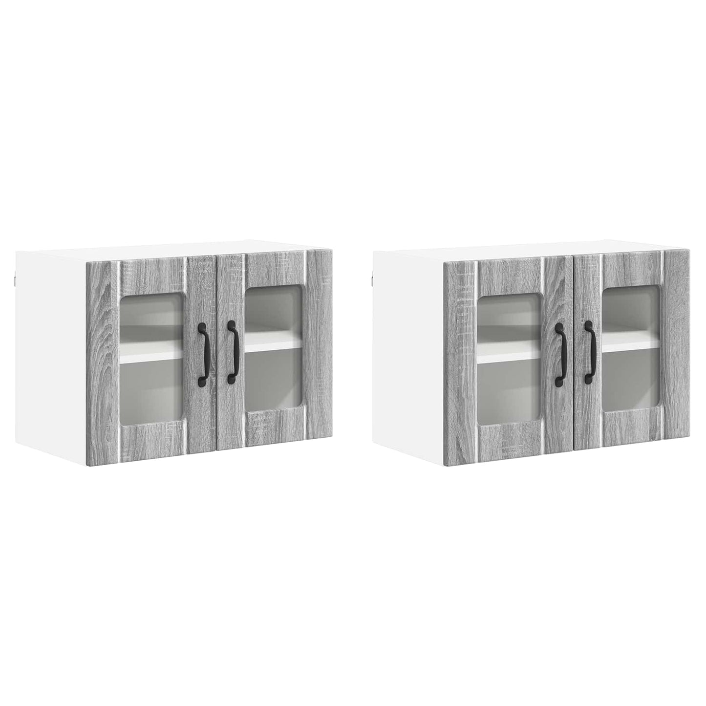 Fali üveges szekrény LUCCA 2 pcs Szürke Sonoma 60 x 31 x 40 cm