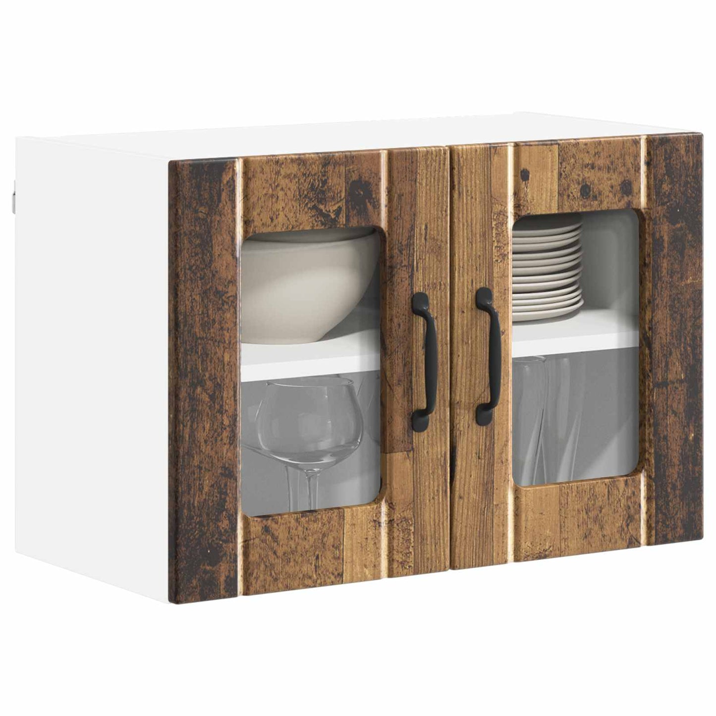Fali üveges szekrény LUCCA Antik Fa 60 x 31 x 40 cm Szerelt Fa