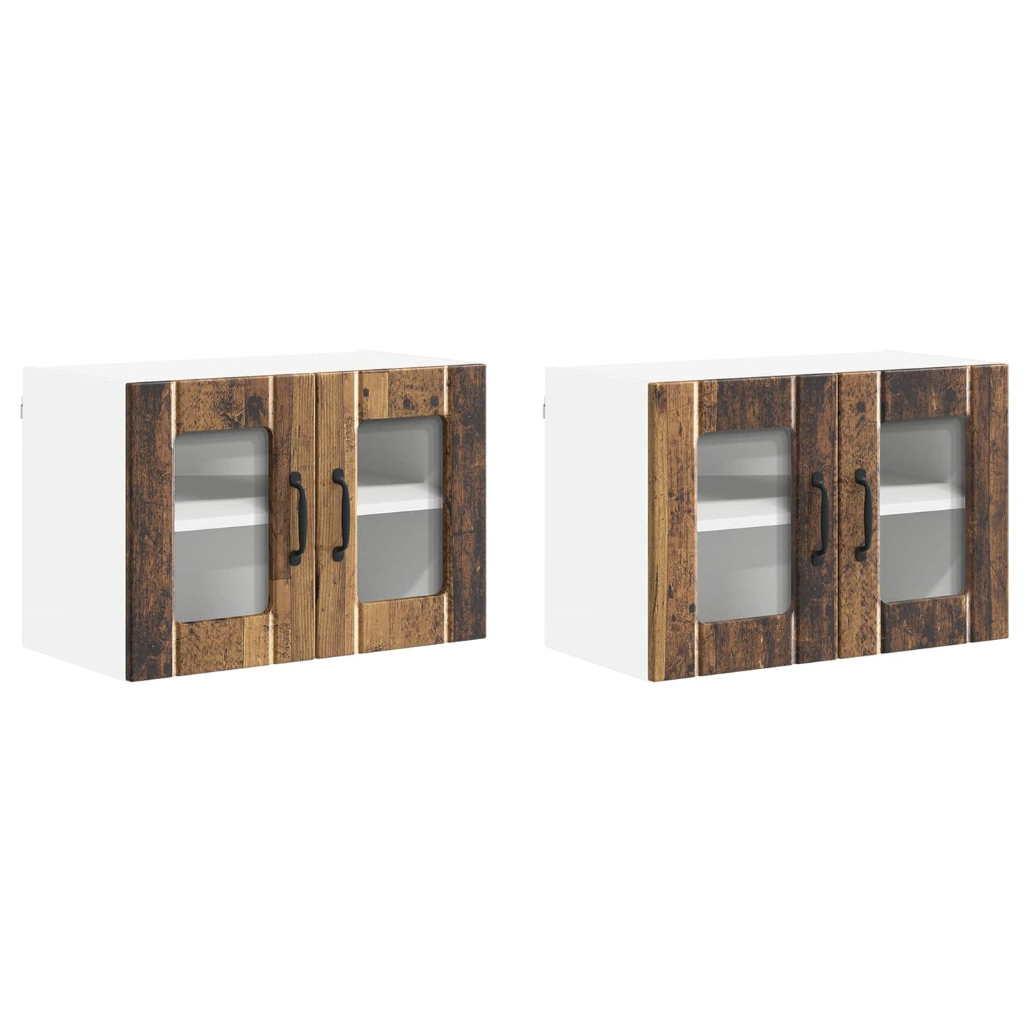 Fali üveges szekrény LUCCA 2 pcs Antik Fa 60 x 31 x 40 cm