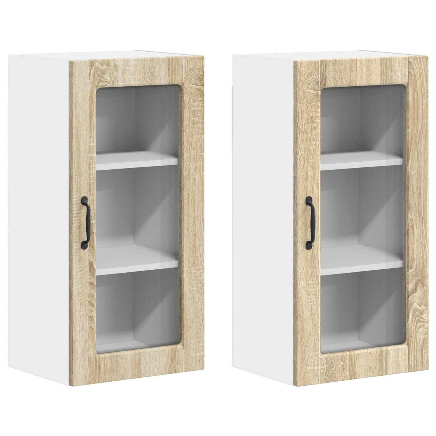 Fali üveges szekrény LUCCA 2 pcs Sonoma Tölgy 40 x 31 x 80 cm