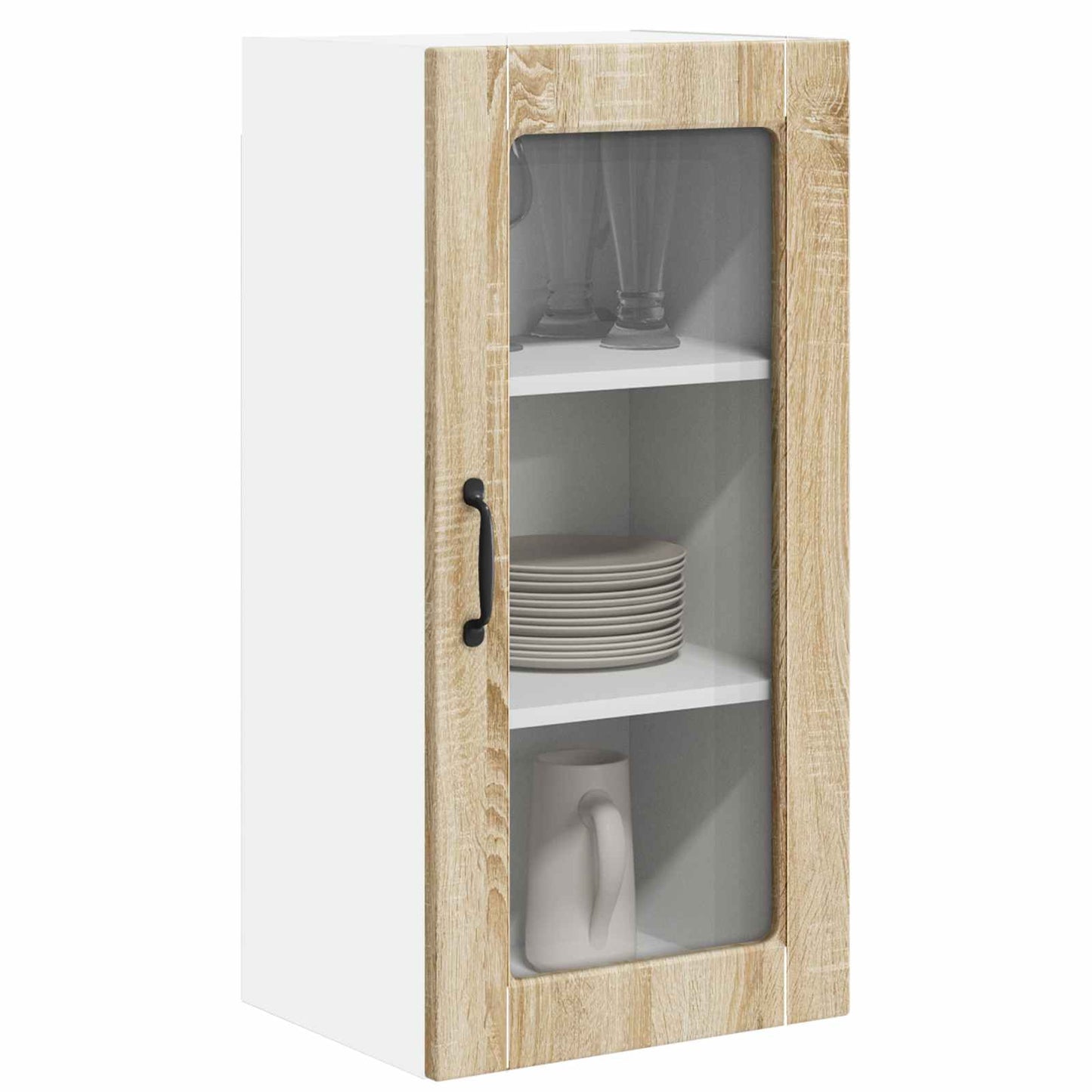 Fali üveges szekrény LUCCA 2 pcs Sonoma Tölgy 40 x 31 x 80 cm