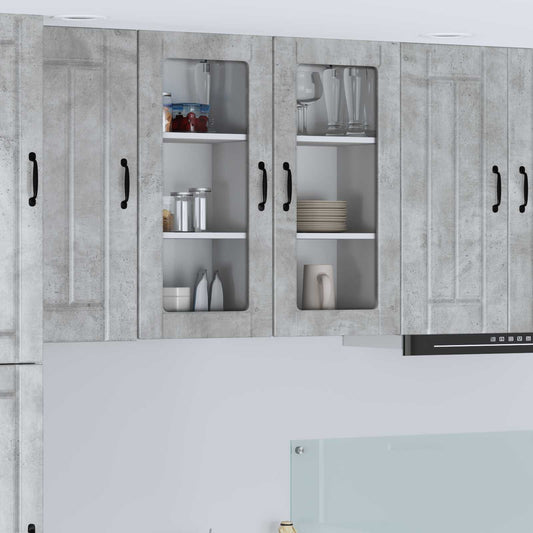 Fali üveges szekrény LUCCA 2 pcs Betonszürke 40 x 31 x 80 cm