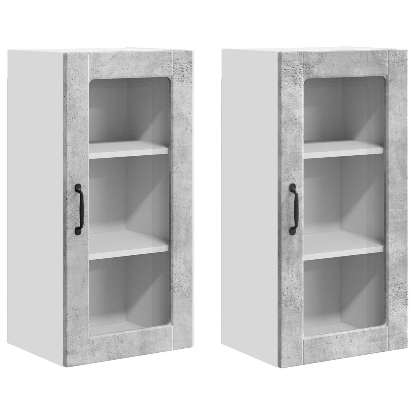 Fali üveges szekrény LUCCA 2 pcs Betonszürke 40 x 31 x 80 cm