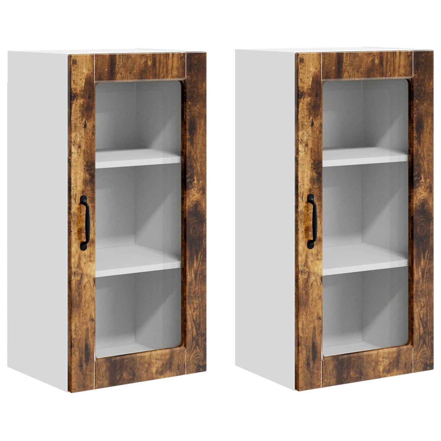 Fali üveges szekrény LUCCA 2 pcs Füstös Tölgy 40 x 31 x 80 cm