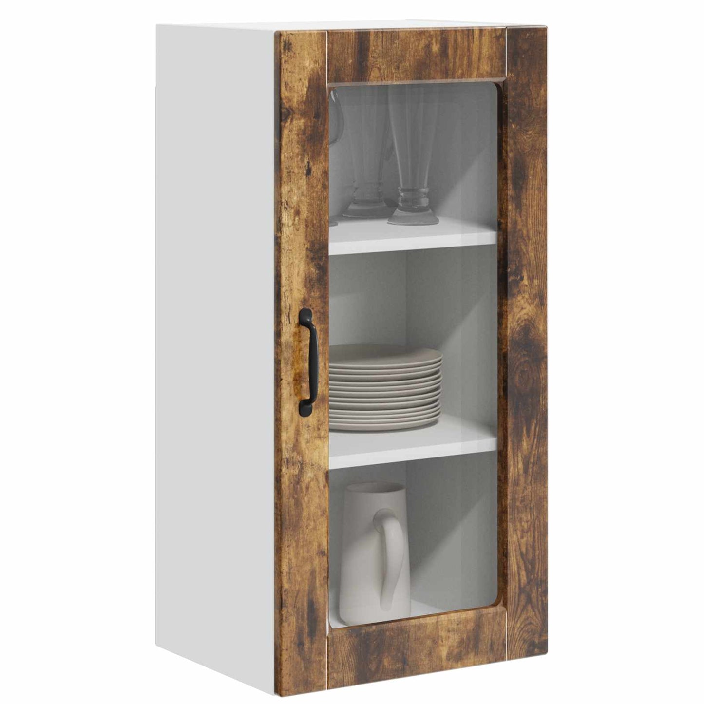 Fali üveges szekrény LUCCA 2 pcs Füstös Tölgy 40 x 31 x 80 cm