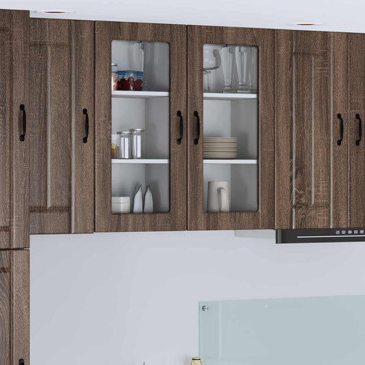 Fali üveges szekrény LUCCA 2 pcs Barna Tölgy 40 x 31 x 80 cm