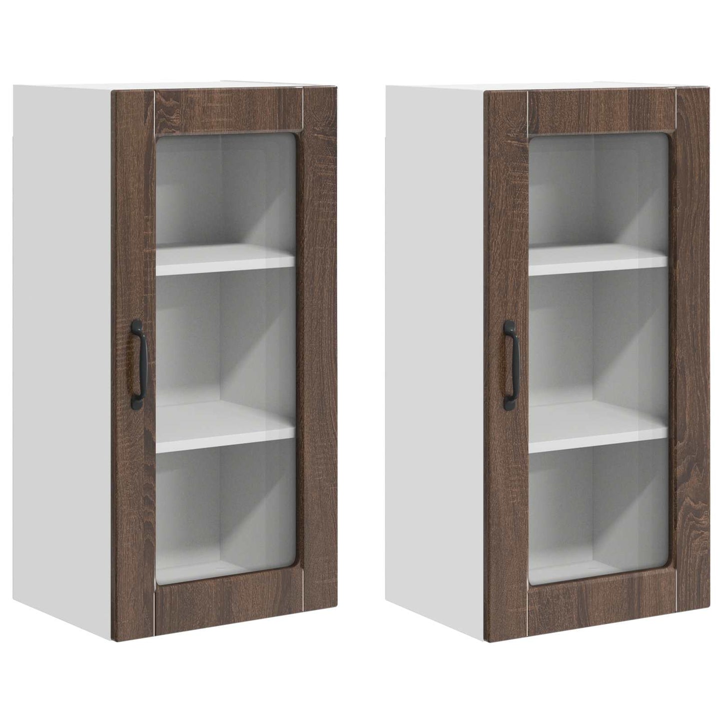Fali üveges szekrény LUCCA 2 pcs Barna Tölgy 40 x 31 x 80 cm