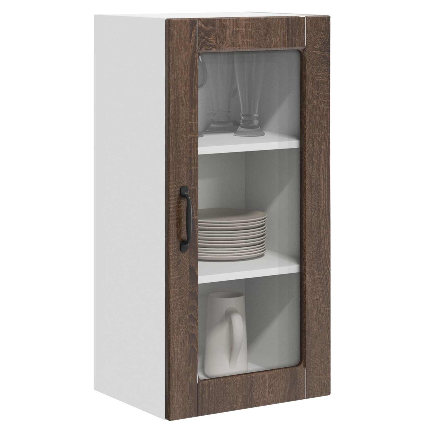 Fali üveges szekrény LUCCA 2 pcs Barna Tölgy 40 x 31 x 80 cm